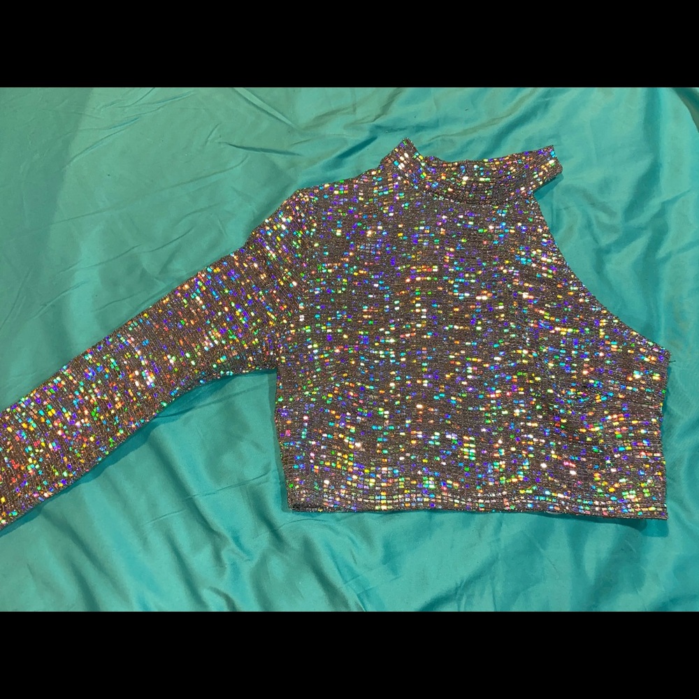 One Sided Sequin Croptop